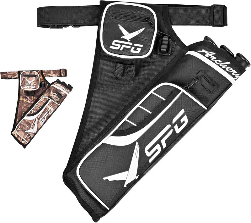 SP.G Arrow Quiver Archery Hip Quiver, Durable Adjustable Waist Belt Three Arrows Tube for Arrow Storage Compound Bow Recurve Bow Accessories - Image 1